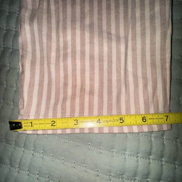 NEW Nic+Zoe Cafe Straight Leg Pant striped pockets pull on linen beige Sz 8 VGUC - Picture 6 of 10